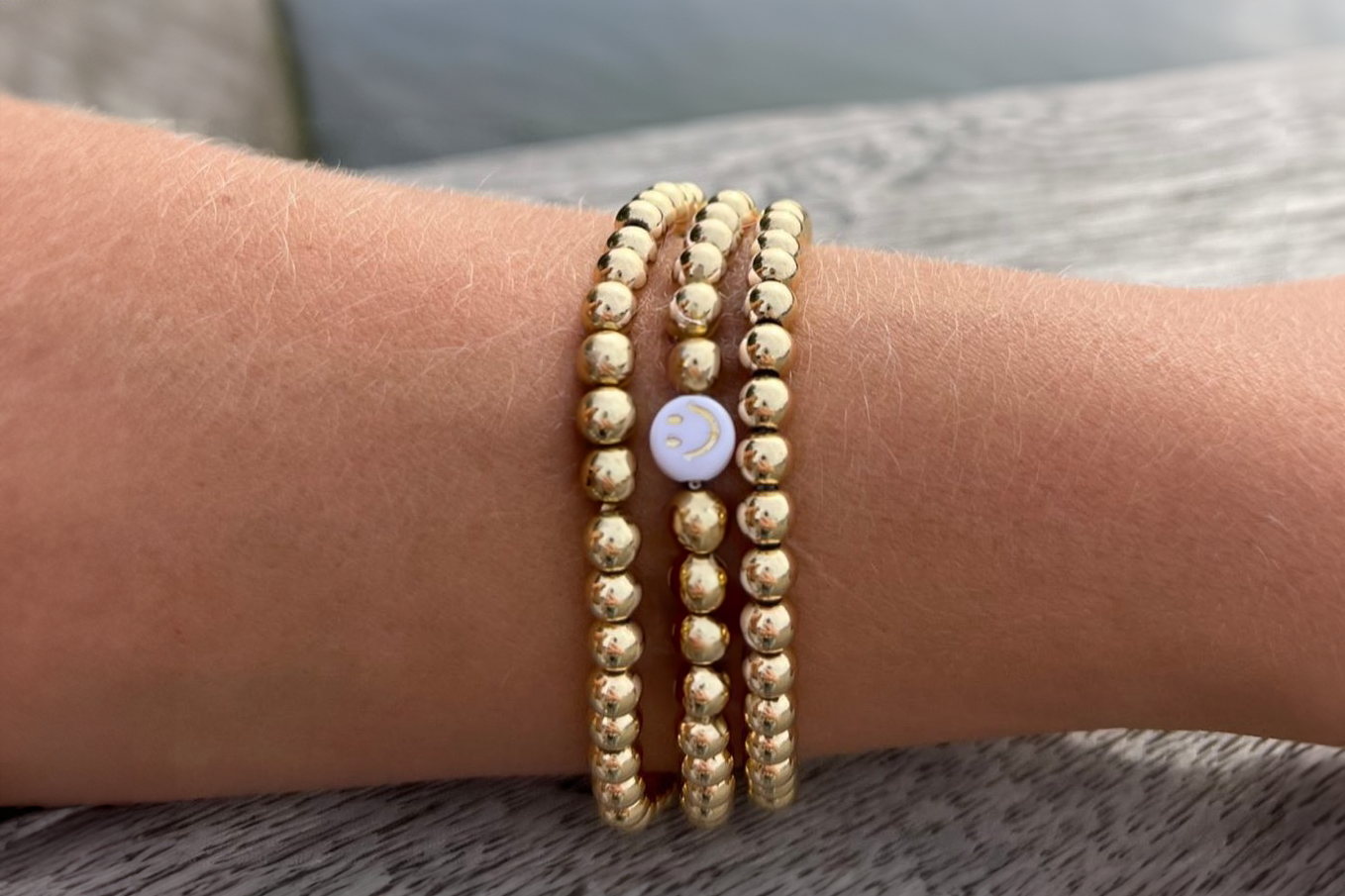 Happy Smiley Face Beaded Bracelet
