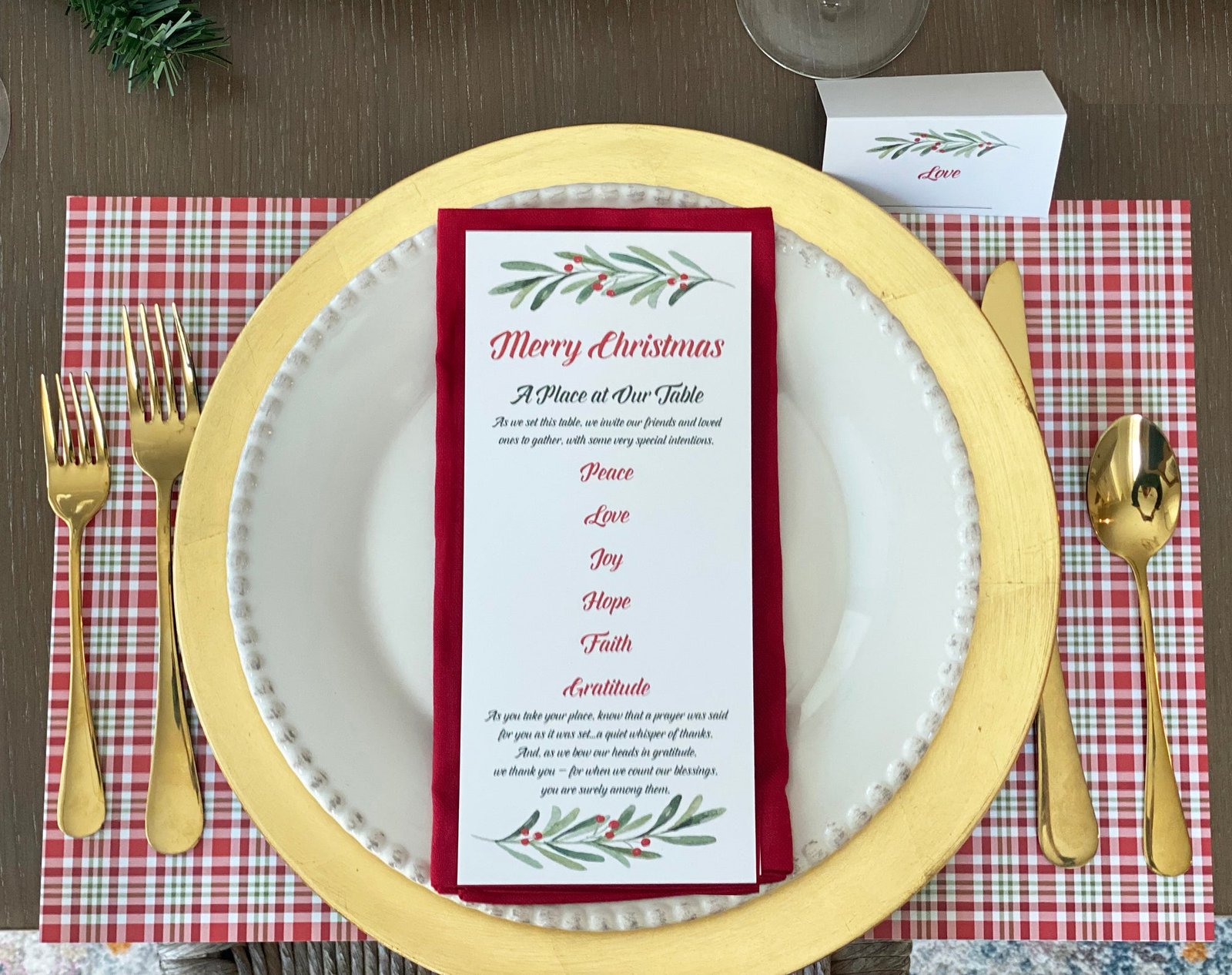 Holiday Intention Place Cards - Set of 12