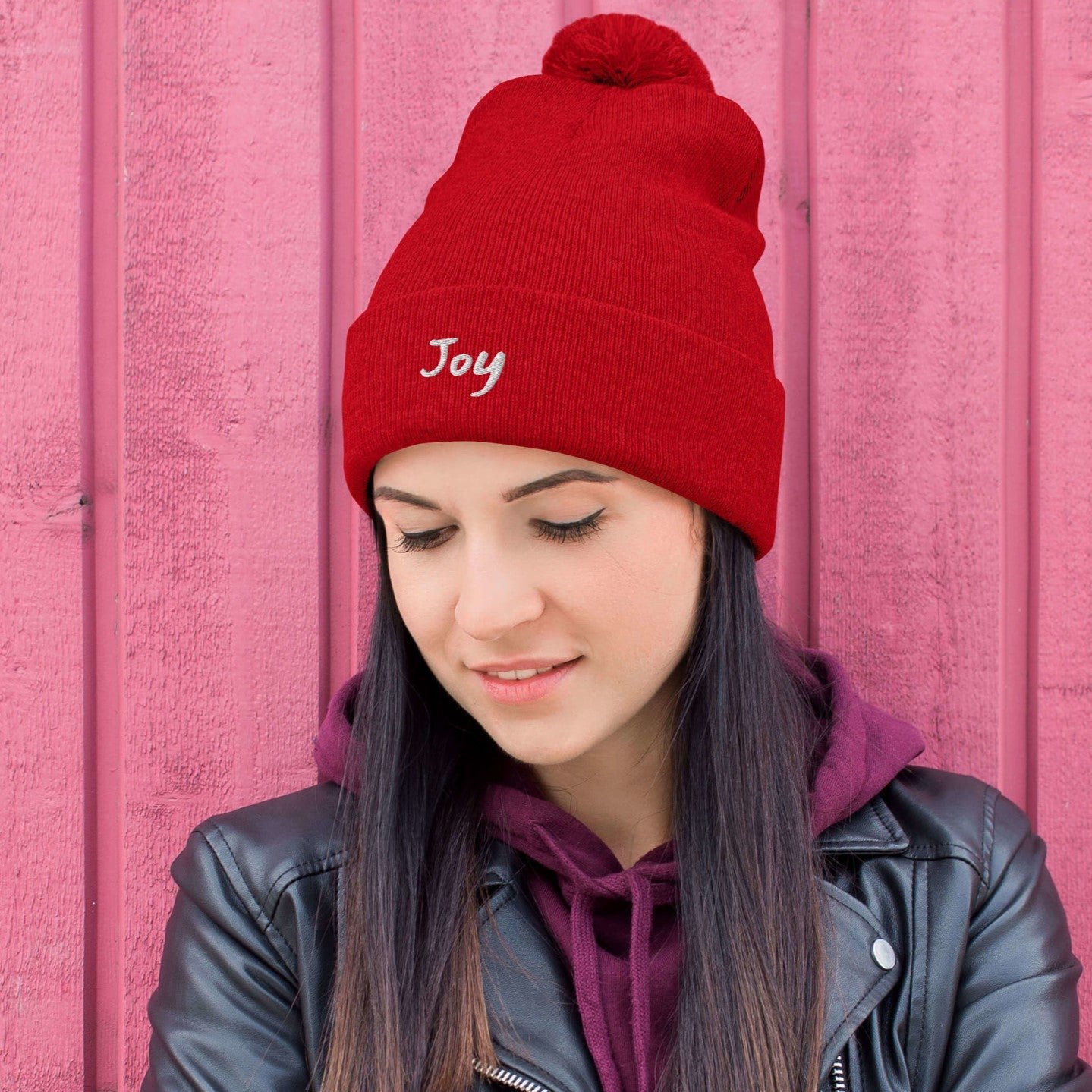 Joy Hat pom-pom-knit-cap-red-front-67466e16321d4.jpg__PID:9a2684fd-1fc1-4472-8bad-ad52f36a3129